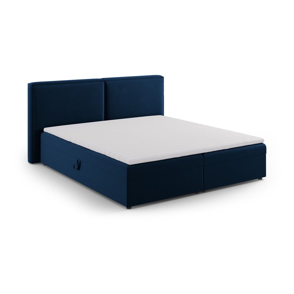 Tmavě modrá boxspring postel s úložným prostorem 180x200 cm Arendal – Cosmopolitan Design - Bonami.cz