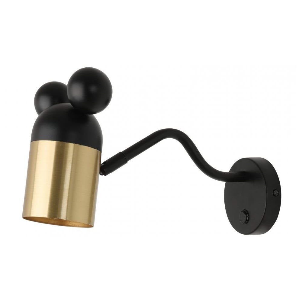 Nástěnné svítidlo v černo-zlaté barvě ø 8 cm Mouse – GTV - Bonami.cz