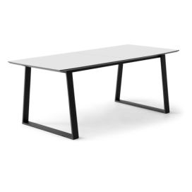 Bílý rozkládací jídelní stůl s bílou deskou 100x210 cm Meza – Hammel Furniture