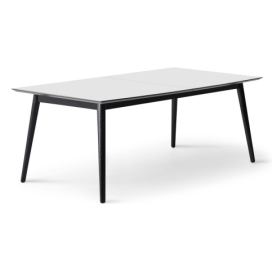 Bílo-černý rozkládací jídelní stůl s bílou deskou 100x210 cm Meza – Hammel Furniture