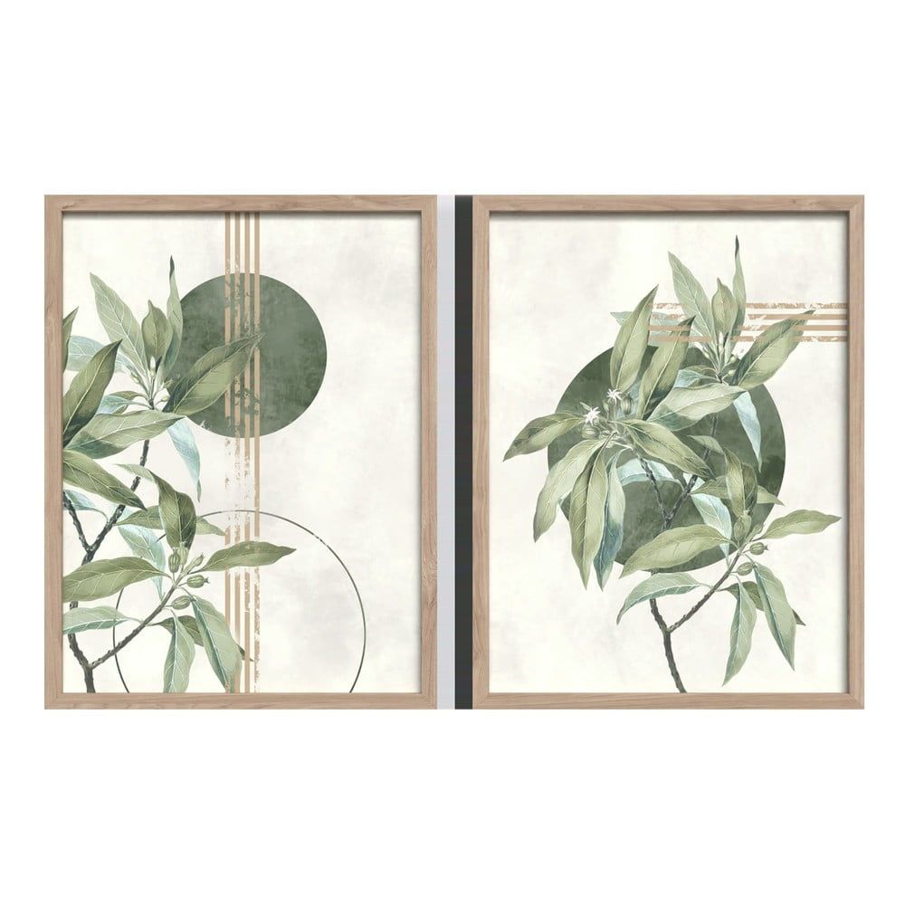 Sada plakátů v rámu 2 ks 30x40 cm Green – Styler - Bonami.cz