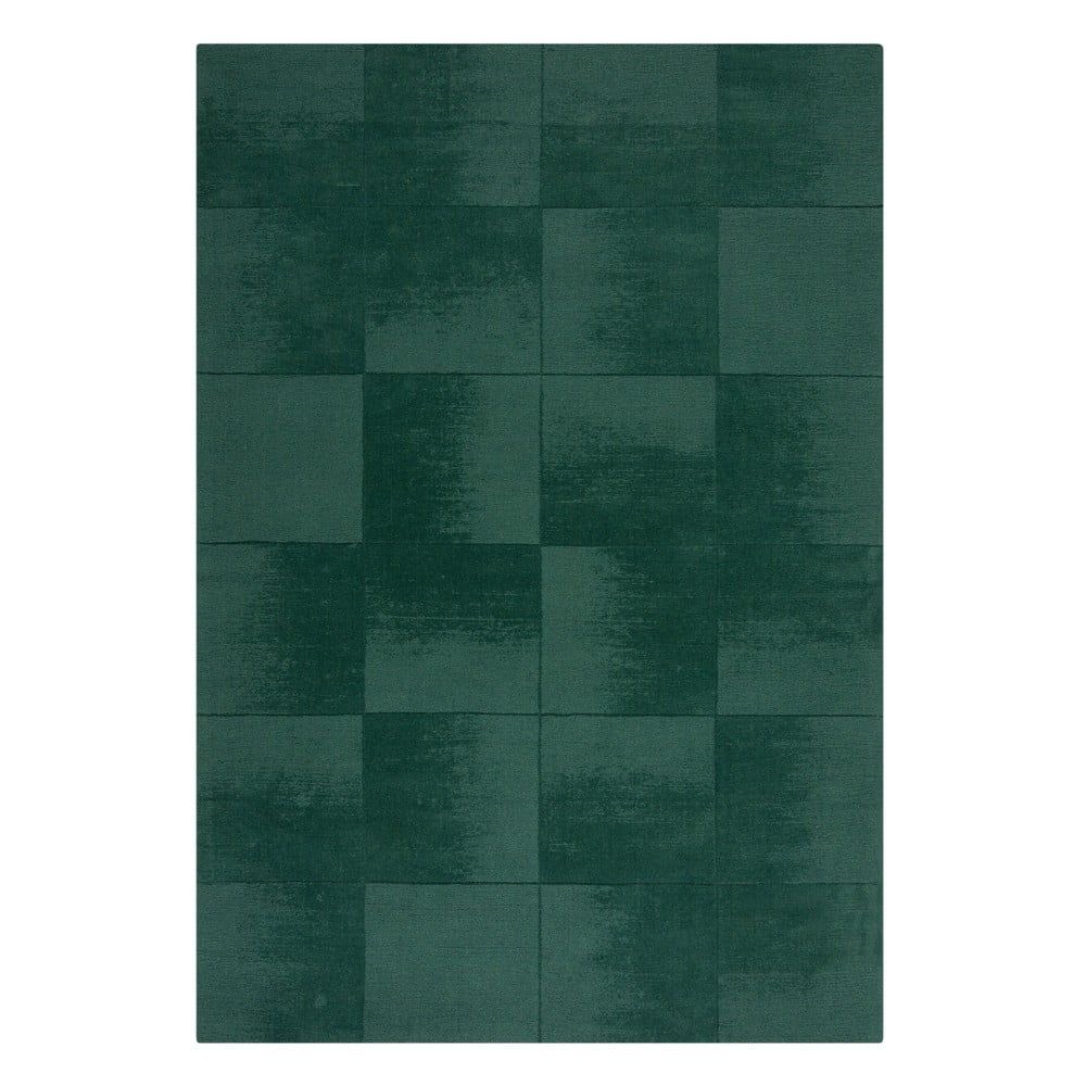 Ručně tkaný vlněný koberec v petrolejové barvě 160x230 cm Demi Check Ombre – Flair Rugs - Bonami.cz