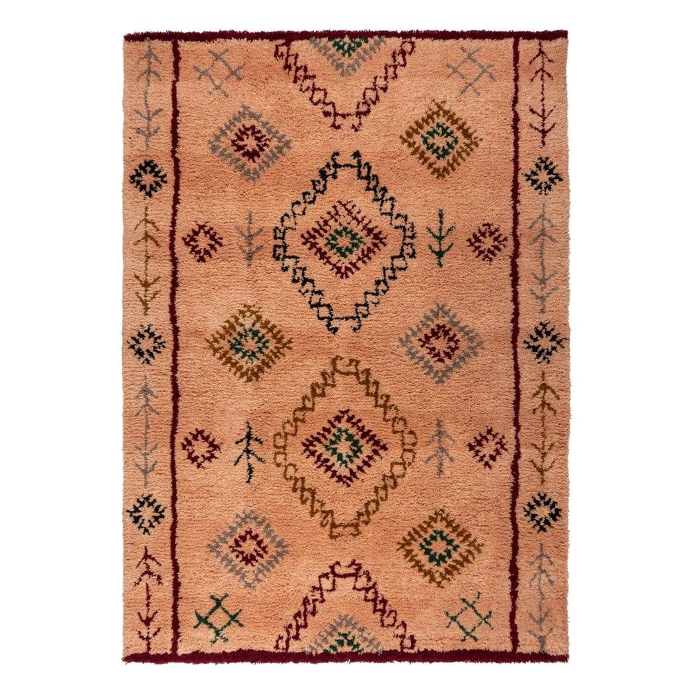 Ručně tkaný vlněný koberec v lososové barvě 200x290 cm Moroccan Sahara – Flair Rugs - Bonami.cz