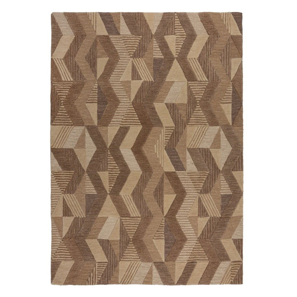 Hnědý ručně tkaný vlněný koberec 160x230 cm Moda Asher – Flair Rugs - Bonami.cz