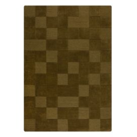 Khaki ručně tkaný vlněný koberec 120x170 cm Checkerboard – Flair Rugs Bonami.cz