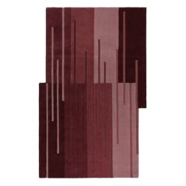 Vínový ručně tkaný vlněný koberec 120x180 cm Split Ombre Shaped – Flair Rugs