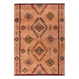 Ručně tkaný vlněný koberec v lososové barvě 200x290 cm Moroccan Sahara – Flair Rugs