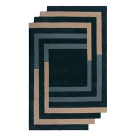 Tmavě zelený ručně tkaný vlněný koberec 120x180 cm Labyrinth Shaped – Flair Rugs