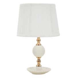 Bílá stolní lampa s textilním stínidlem (výška 40 cm) Napoli – Mauro Ferretti
