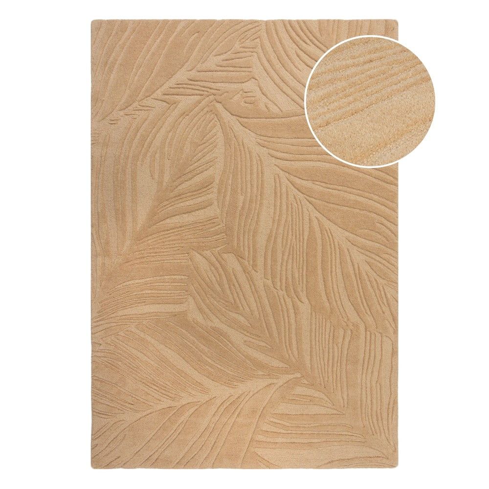 Světle hnědý vlněný koberec Flair Rugs Lino Leaf, 160 x 230 cm - Bonami.cz