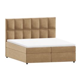 Okrově žlutá boxspring postel s úložným prostorem 180x200 cm Flip – Ropez