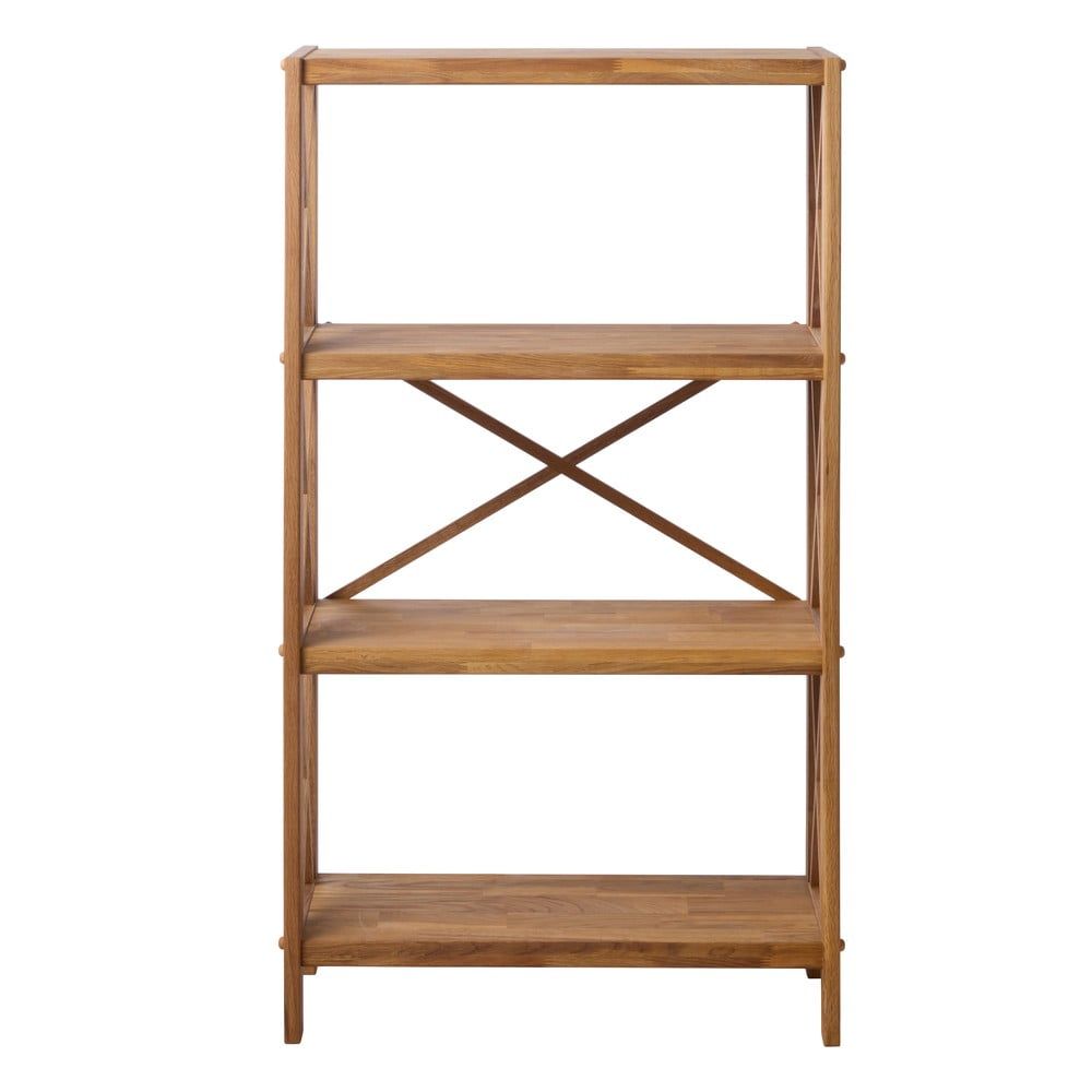 Regál z dubového dřeva v přírodní barvě 70x124 cm X-Shelf – Unique Furniture - Bonami.cz