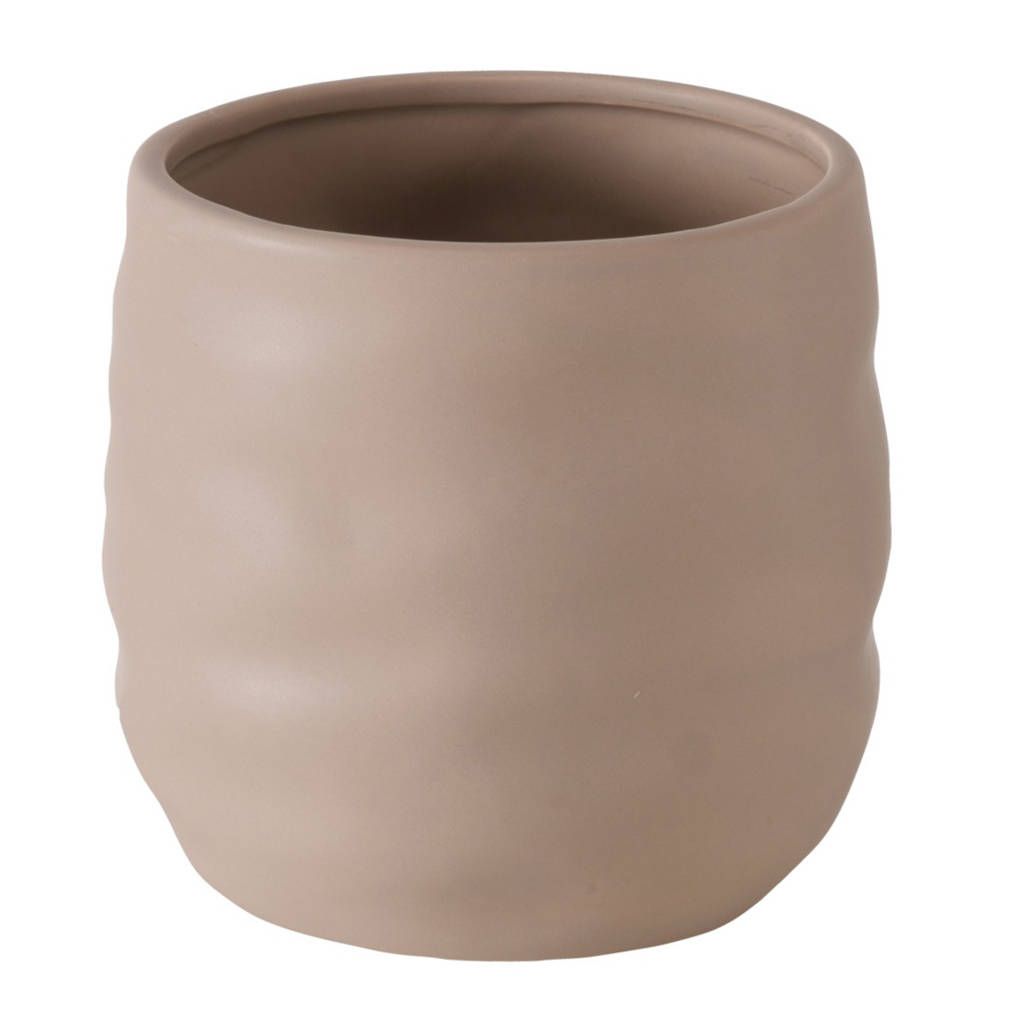 Boltze Home Květináč z kameniny Avanitko, Ø 14 cm, taupe - EDAXO.CZ s.r.o.