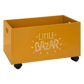 Atmosphera for kids Box na hračky na kolečkách BAZAR, 48 x 28 x 28,5 cm, žlutý