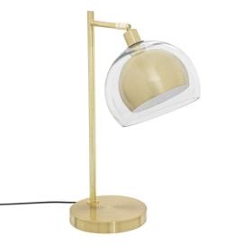 Atmosphera Zlatá noční lampa glamour, kov a sklo, 48 cm