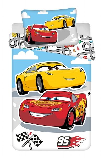 Jerry fabrics Disney povlečení do postýlky Cars Road baby 100x135 + 40x60 cm  - POVLECENI-OBCHOD.CZ