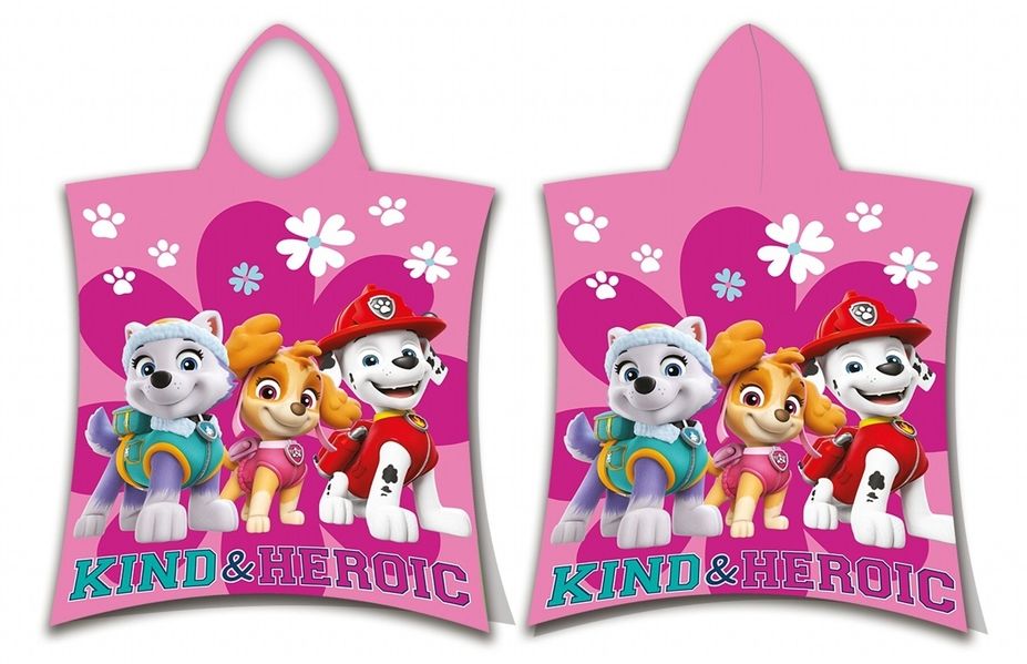 Jerry Fabrics Plážová osuška pončo Paw Patrol 475 50x115 cm  - POVLECENI-OBCHOD.CZ