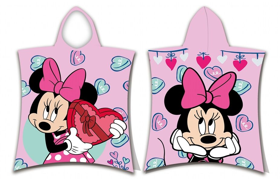 Jerry Fabrics plážová osuška pončo Minnie Pink 50x115 cm  - POVLECENI-OBCHOD.CZ