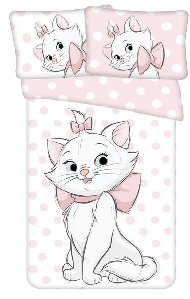 Jerry fabrics Disney povlečení do postýlky Marie Cat Dots 03 baby 100x135 + 40x60 cm - POVLECENI-OBCHOD.CZ