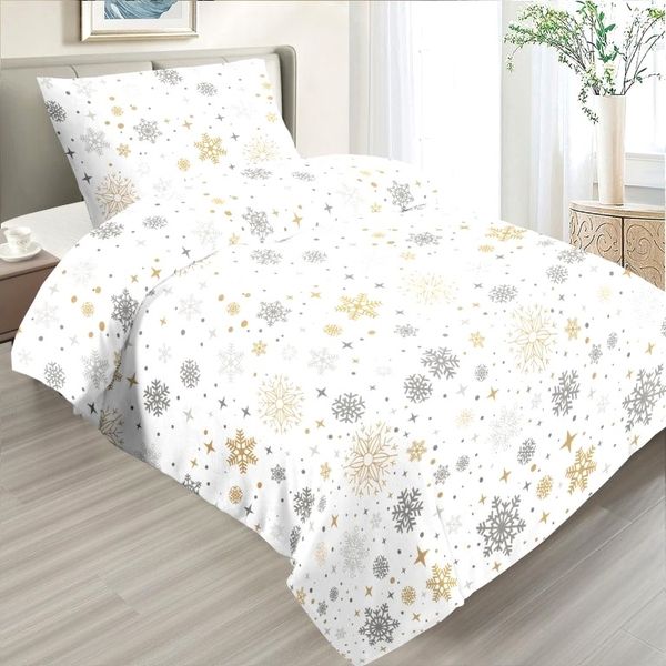 Jahu Vánoční povlečení mikroflanel Magic white 140x200+70x90 cm  - POVLECENI-OBCHOD.CZ