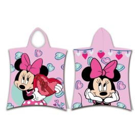 Jerry Fabrics plážová osuška pončo Minnie Pink 50x115 cm 