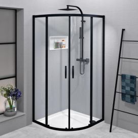 GELCO SIGMA SIMPLY BLACK Čtvrtkruhový sprchový kout 900x900, čiré sklo, GS5590B GS5590B