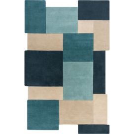 Flair Rugs koberce Kusový koberec Abstract Collage Teal Rozměry koberců: 150x240 Mdum