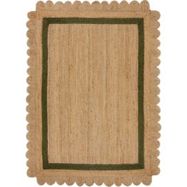 Flair Rugs koberce Kusový koberec Grace Jute Natural/Green Rozměry koberců: 160x230 Mdum