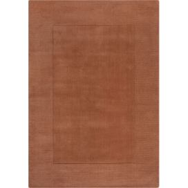 Flair Rugs koberce Kusový ručně tkaný koberec Tuscany Textured Wool Border Orange Rozměry koberců: 200x290 Mdum