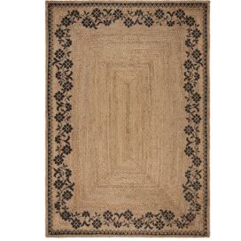 Flair Rugs koberce Kusový koberec Printed Jute Maisie Natural/Black Rozměry koberců: 160x230 Mdum