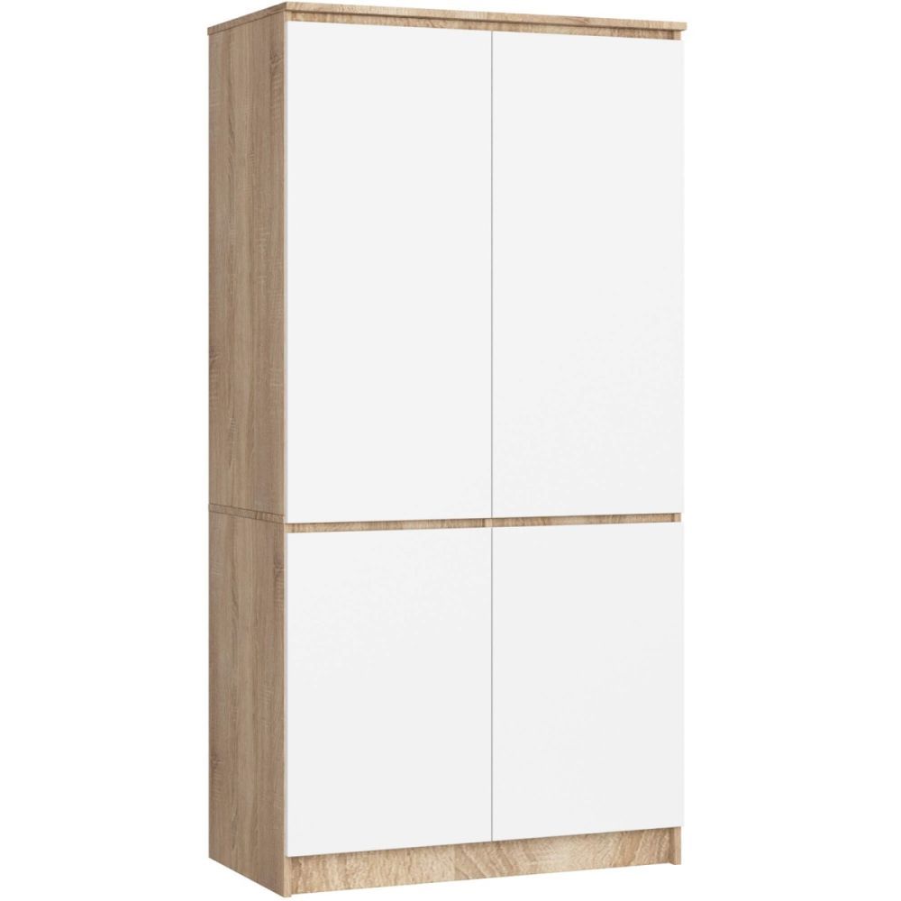 Ak furniture Šatní skříň CLP S90/4D dub sonoma/bílá - Houseland.cz