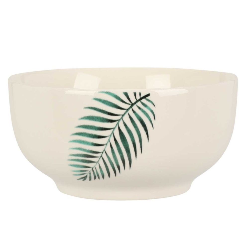 DekorStyle Porcelánová miska Leaf II. 370 ml bílá/zelená - Houseland.cz