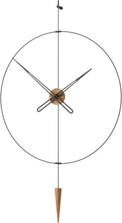 Designové nástěnné hodiny PP821 Pendulum Plus walnut-black-black 80cm - FORLIVING