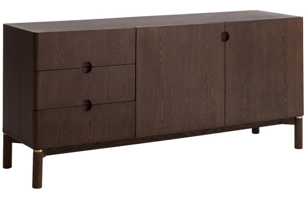 Tmavá dubová komoda Unique Furniture Arun 160 x 45,5 cm - Designovynabytek.cz