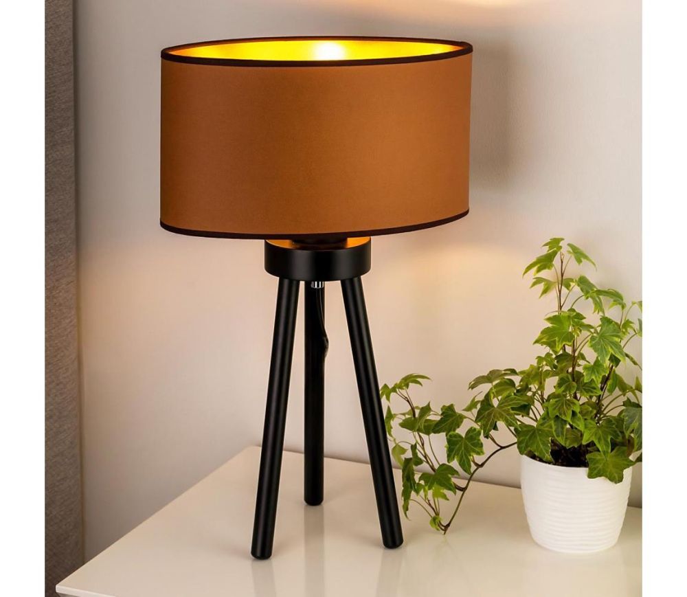   - Stolní lampa OVAL VEGAN 1xE27/15W/230V hnědá  -  Svět-svítidel.cz