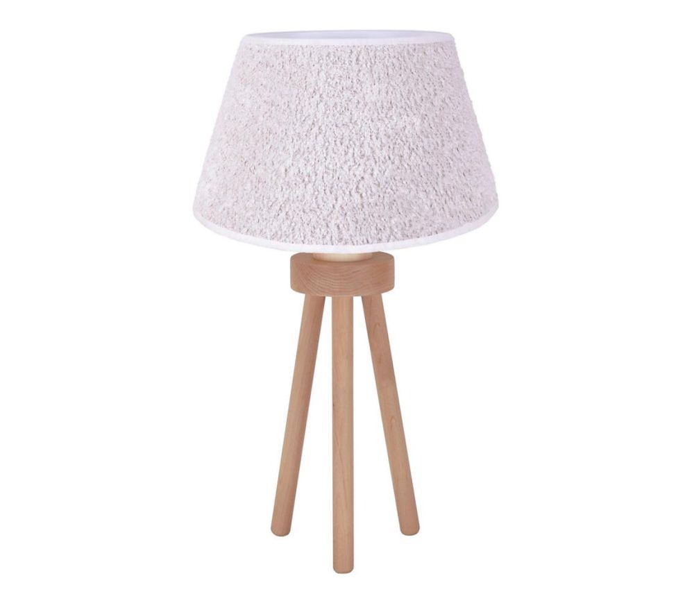   - Stolní lampa BOUCLE 1xE27/15W/230V bílá/dřevo  -  Svět-svítidel.cz