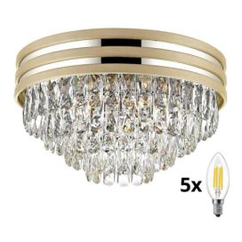 Brilagi Brilagi - LED Křišťálové stropní svítidlo VELURE 5xE14/40W/230V zlatá 