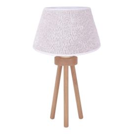   - Stolní lampa BOUCLE 1xE27/15W/230V pr. 28 cm bílá/dřevo 