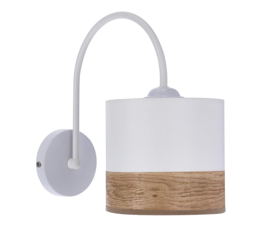  Nástěnná lampa BIANCO 1xE27/40W/230V bílá/hnědá  -  Svět-svítidel.cz