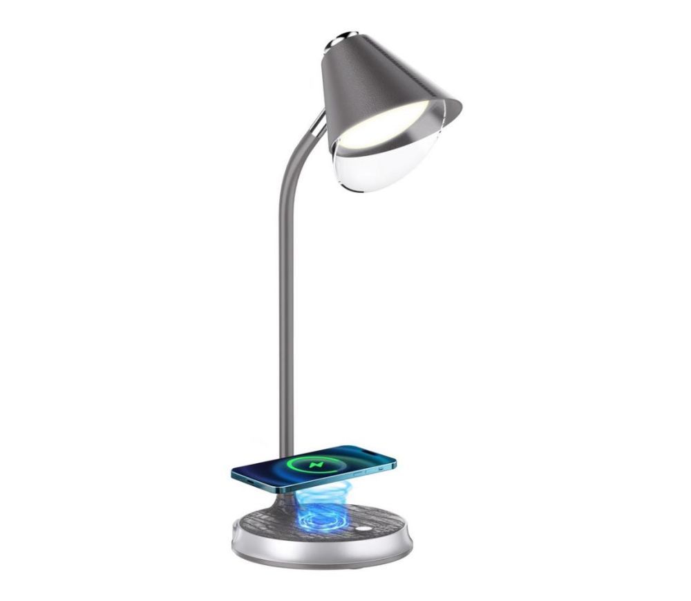   08972L - LED Stmívatelná stolní lampa FINCH LED/9W/12/230V šedá/chrom  - Designovynabytek.cz