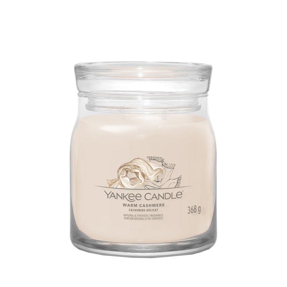 Yankee Candle vonná svíčka Signature ve skle střední Warm Cashmere, 368g - 4home.cz