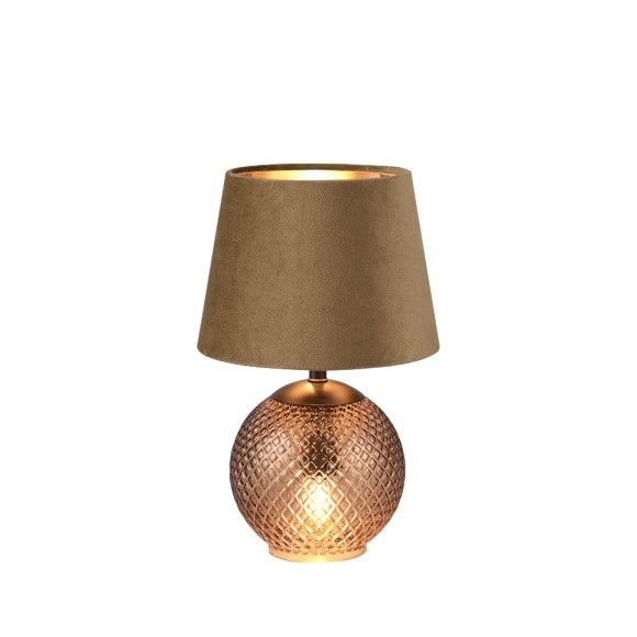 Trio R51242013 stolní lampa Jonna 2x18W | E14 | IP20 - kabelový spínač, jantarová/hnědá - Dekolamp s.r.o.