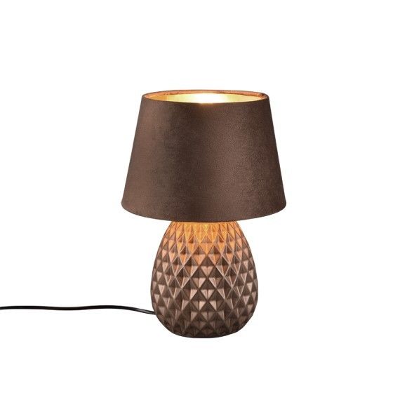 Trio R51531926 stolní lampa Ariana 1x60W | E27 | IP20 - kabelový spínač, hnědá/zlatá - Dekolamp s.r.o.