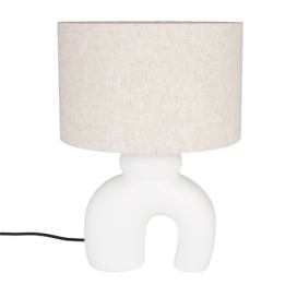 Bílá keramická stolní lampa ZUIVER BIBI