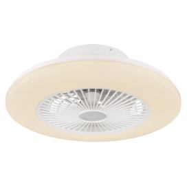 Globo 03628 LED stropní svítidlo s ventilátorem Travo 1x30W | 1700lm | 3000-6500K - stmívatelné, dálkové ovládání, noční režim, bílá