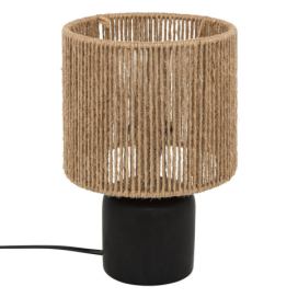 Atmosphera Keramická stolní lampa KOBY s pleteným stínidlem, 24 cm