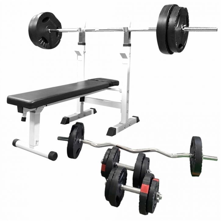 Gorilla Sports Posilovací lavice II + nakládací set 100 kg - Kokiskashop.cz