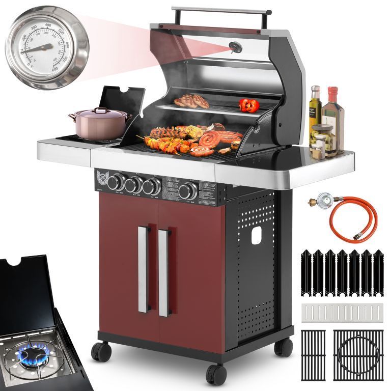 Plynový gril BBQ Chief 6.0, červená - Kokiskashop.cz