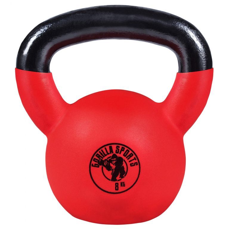 Gorilla Sports kettlebell činka, pogumovaný povrch, 28 kg - Kokiskashop.cz