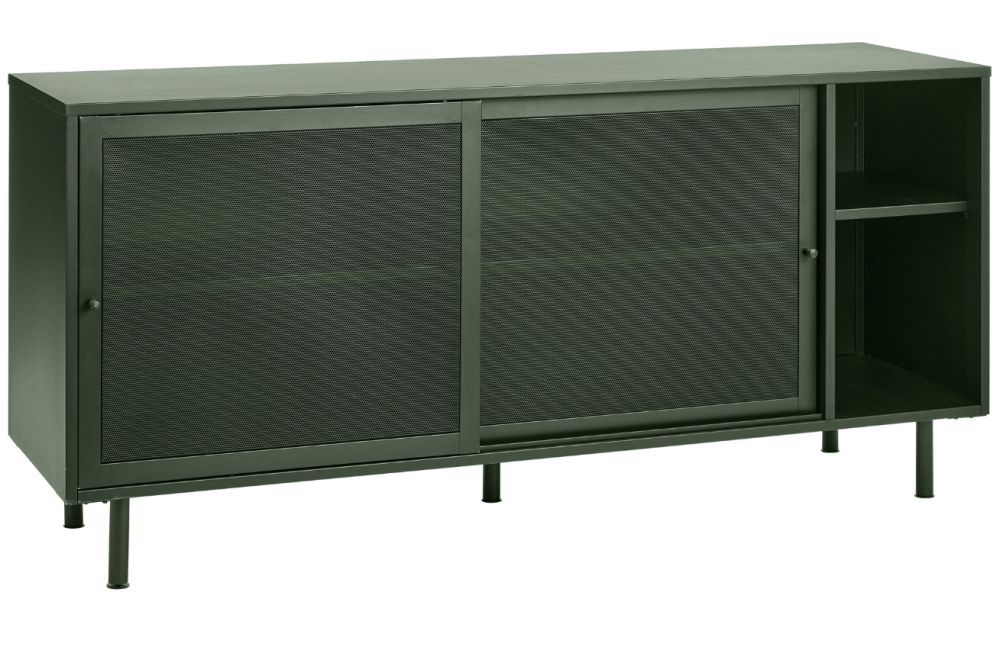 Olivově zelená kovová komoda Unique Furniture Veep 160 x 45 cm - Designovynabytek.cz